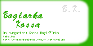 boglarka kossa business card